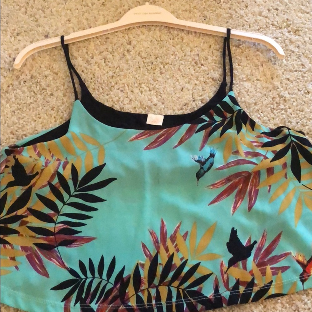 Surf gypsy leaf print crop top